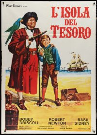 1t1592 TREASURE ISLAND Italian 1p R1970s Bobby Driscoll, Robert Newton as Long John Silver, rare!