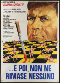 1t1596 AND THEN THERE WERE NONE Italian 2p 1974 Spagnoli art of Oliver Reed over chessboard war!