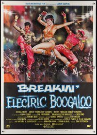 1t1597 BREAKIN' 2 Italian 2p 1985 Electric Boogaloo, cool different break dancing art by Symeoni!