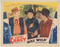 1t1114 ACES WILD LC 1937 tough cowboy Harry Carey with gun stops man from shooting!