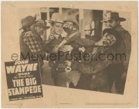 1t1129 BIG STAMPEDE LC R1939 young John Wayne in major tussle with four bad guys!