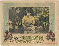1t1134 BURNING THE WIND LC 1929 close up of Hoot Gibson kneeling by wounded old man!