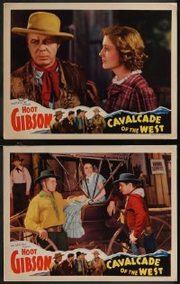 1t1523 CAVALCADE OF THE WEST 2 LCs 1936 great images of Hoot Gibson, Rex Lease, Marion Shilling!