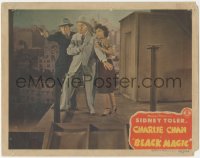 1t1140 CHARLIE CHAN IN BLACK MAGIC LC 1944 Sidney Toler, Frances Chan & guy with gun on roof!