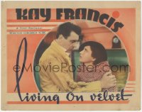 1t1234 LIVING ON VELVET LC 1935 close up of beautiful Kay Francis held by George Brent, ultra rare!