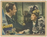 1t1323 SPOILERS LC 1942 great close up of Randolph Scott giving a note to Marlene Dietrich!