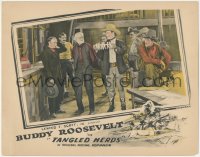 1t1336 TANGLED HERDS LC 1926 cowboy hero Buddy Roosevelt showing paper dolls to men, very rare!