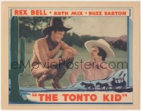 1t1348 TONTO KID LC 1934 great close up of cowoby Rex Bell smiling at pretty Ruth Mix!