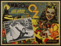 1t0455 WIZARD OF OZ Mexican LC R1990s Judy Garland & Ray Bolger on yellow brick road, cool art!