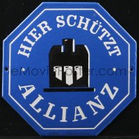1t0473 ALLIANZ 6x6 German metal sign 1950s Here Protects Alliance, art of eagle emblem!