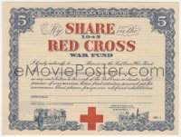 1t0477 AMERICAN RED CROSS 7x9 war fund certificate 1945 your contribution to disaster relief!