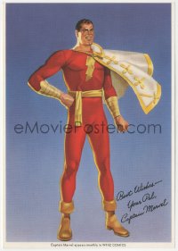 1t0476 CAPTAIN MARVEL REPRO 7x10 Whiz Comics promo 1970s cool superhero art w/facsimile signature!