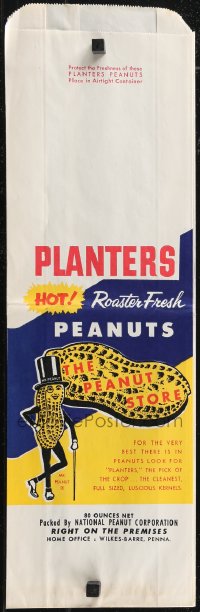 1t0007 PLANTERS 80 ounce peanut bag 1940s for the very best there is in peanuts, roaster fresh!