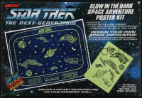 1t0371 STAR TREK: THE NEXT GENERATION 11x17 poster kit 1991 glow in the dark space adventure!