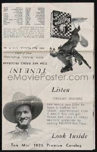 1t0489 TOM MIX Ralston Cereal catalog 1935 get box tops to get more Straight Shooter premiums!