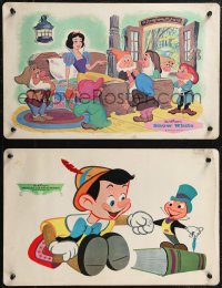 1t0372 WALT DISNEY group of 3 11x18 placemats 1960s Snow White, Pinocchio, Ludwig Von Drake!