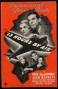 1t1795 13 HOURS BY AIR pressbook 1936 Fred MacMurray, Joan Bennett, Zasu Pitts, very rare!