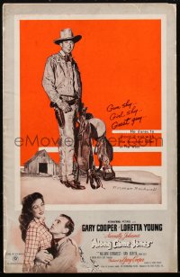 1t1812 ALONG CAME JONES pressbook 1945 Norman Rockwell art of Gary Cooper, sexy Loretta Young, rare!