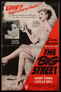 1t1823 BIG STREET pressbook 1942 sexy Lucille Ball took Henry Fonda for what he was worth, rare!