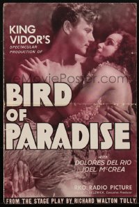 1t1824 BIRD OF PARADISE pressbook 1932 sexy Dolores Del Rio in sarong with Joel McCrea, ultra rare!