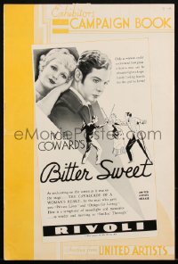 1t1825 BITTER SWEET pressbook 1933 Anna Neagle, Fernand Gravey, from Noel Coward play, ultra rare!
