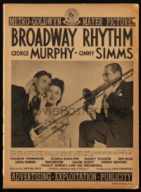 1t1830 BROADWAY RHYTHM pressbook 1944 George Murphy, Ginny Simms, Hirschfeld poster art, ultra rare!