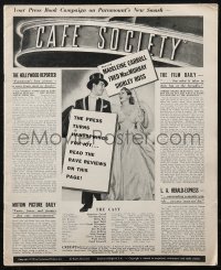 1t1832 CAFE SOCIETY pressbook 1939 great images of Madeleine Carroll & Fred MacMurray, rare!