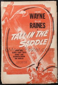 1t2012 TALL IN THE SADDLE pressbook 1944 big cowboy John Wayne & pretty Ella Raines, ultra rare!