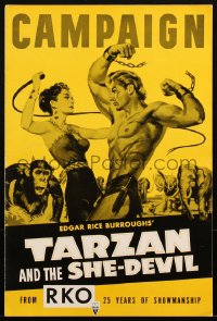 1t2016 TARZAN & THE SHE-DEVIL pressbook 1953 sexy Joyce MacKenzie whips at barechested Lex Barker!