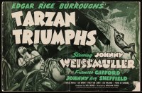 1t2018 TARZAN TRIUMPHS pressbook 1943 Johnny Weismuller & sexy Frances Gifford, ultra rare!
