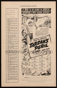 1t2021 TARZAN'S PERIL pressbook 1951 Lex Barker, it had to be filmed in Africa, ultra rare!