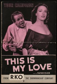 1t2028 THIS IS MY LOVE pressbook 1954 Dan Duryea hates Linda Darnell for what she did to his wife!