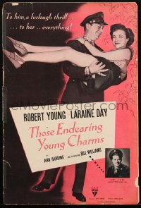 1t2030 THOSE ENDEARING YOUNG CHARMS pressbook 1945 Robert Young carrying Laraine Day, ultra rare!
