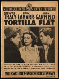 1t2036 TORTILLA FLAT pressbook 1942 Spencer Tracy, pretty Hedy Lamarr & John Garfield, ultra rare!