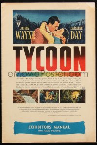 1t2040 TYCOON pressbook 1947 great images of John Wayne & Laraine Day, railroad drama, ultra rare!