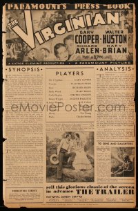 1t2046 VIRGINIAN pressbook 1929 Gary Cooper, Walter Huston, Richard Arlen, Mary Brian, ultra rare!