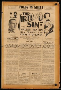 1t2047 VIRTUOUS SIN pressbook 1930s Walter Huston & beautiful Kay Francis in Russia, ultra rare!