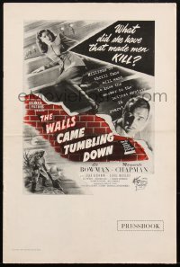 1t2049 WALLS CAME TUMBLING DOWN pressbook 1946 what did Chapman have that made men kill, very rare!