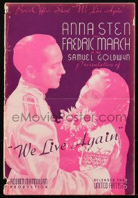 1t2051 WE LIVE AGAIN pressbook 1934 Anna Sten, Fredric March, directed by Rouben Mamoulian, rare!