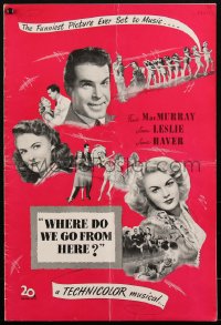 1t2056 WHERE DO WE GO FROM HERE pressbook 1945 Fred MacMurray, Leslie, Haver, odd war fantasy, rare!