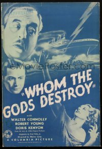 1t2061 WHOM THE GODS DESTROY pressbook 1934 Walter Connolly, Robert Young, Doris Kenyon, ultra rare!