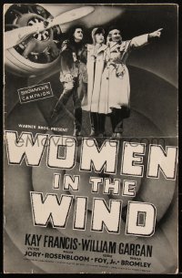 1t2062 WOMEN IN THE WIND pressbook 1939 Kay Francis & two other female pilots, ultra rare!