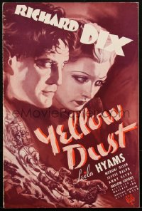 1t2064 YELLOW DUST pressbook 1936 Richard Dix & pretty Leila Hyams in great Nevada gold rush!