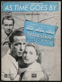 1t0111 CASABLANCA light blue sheet music 1942 Humphrey Bogart, Ingrid Bergman, As Time Goes By!