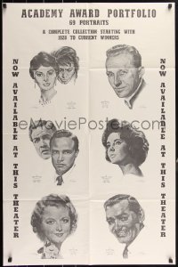 1t0199 ACADEMY AWARDS PORTFOLIO 27x41 special poster 1962 Loren, Crosby, Taylor, Brando, Gable, Gaynor!