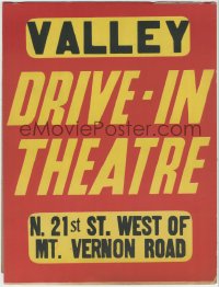 1t0210 VALLEY DRIVE-IN THEATRE local theater 11x15 special poster 1960s information on both sides!
