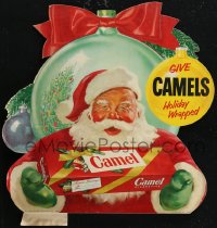 1t0392 CAMEL CIGARETTES die-cut 13x13 standee 1958 Santa Claus gives you a carton for Christmas!