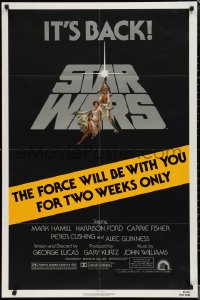 1t0950 STAR WARS NSS style 1sh R1981 George Lucas classic, The Force Will Be With You For Two Weeks Only!