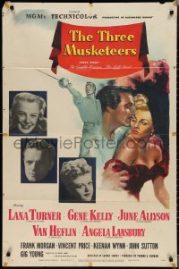 1t0971 THREE MUSKETEERS style C 1sh 1948 Lana Turner, Gene Kelly, June Allyson, Angela Lansbury