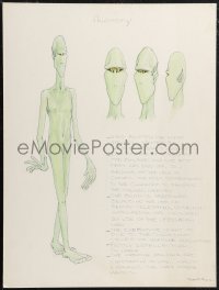 1t0417 UNKNOWN ALIEN ARTWORK 15x20 original art 1980s cool Alien Anatomy by Brett P. Manzer!